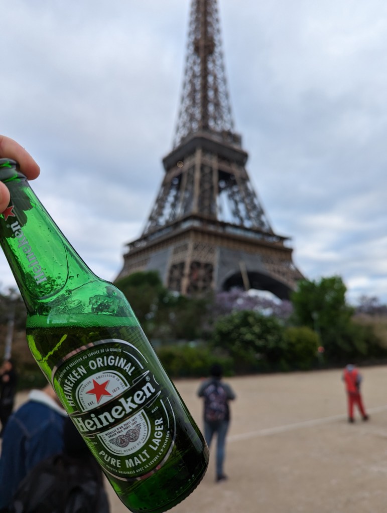 Me and my street beer by the Eiffel Tower.