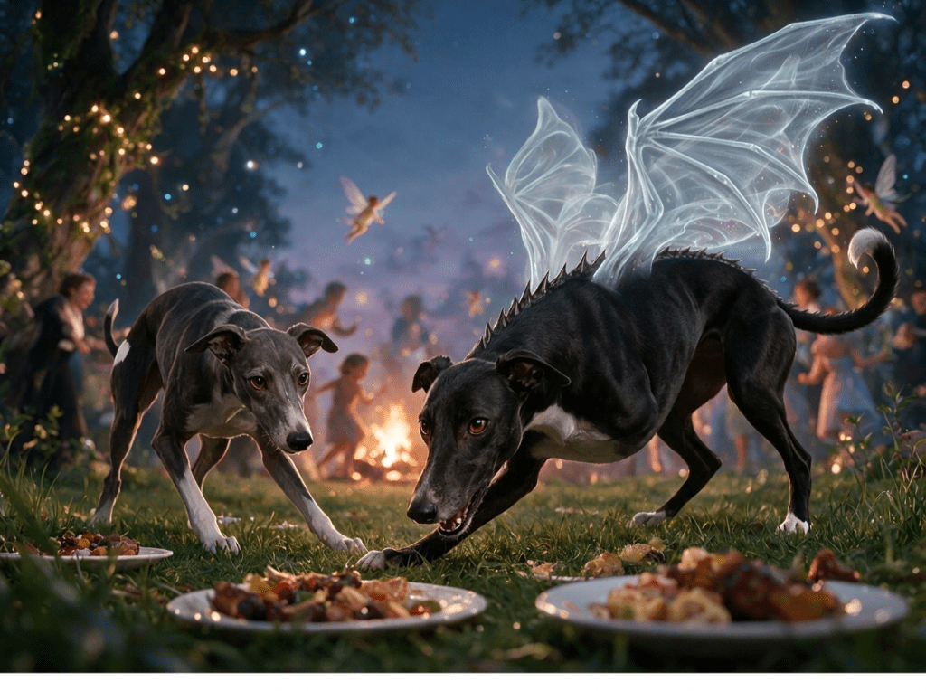 Rosie and Carlitos Set Upon the Food