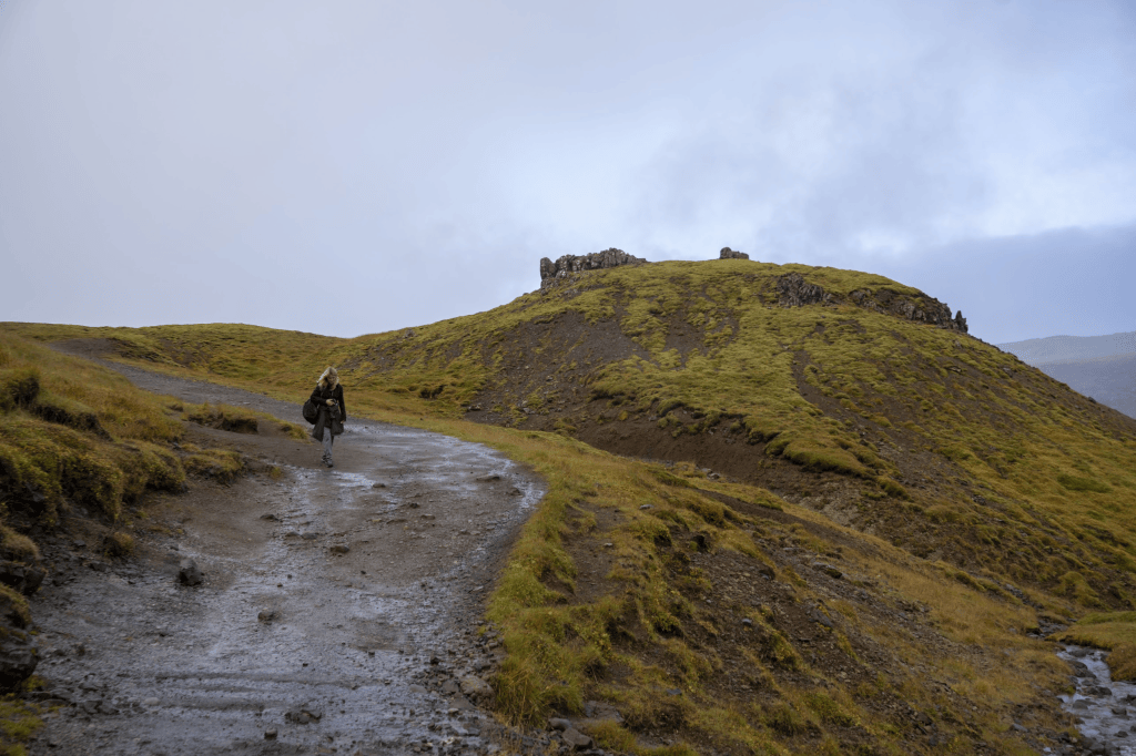 My wife as a lone hiker