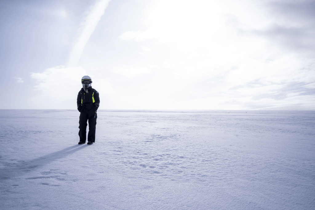 My wife on the glacier